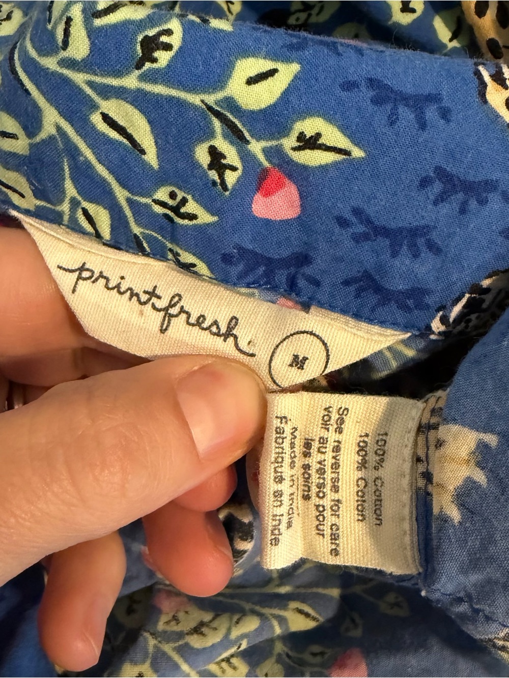 Printfresh Bagheera Long Sleep Pajama Top in Blue Leopard Cotton medium - Picture 10 of 10